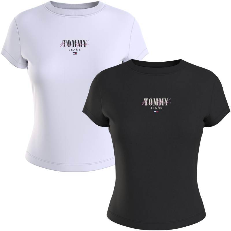 Tommy Jeans T-Shirt »TJW 2 PACK SLIM ESSENTIAL LOGO 1«, mit Tommy Jeans Flagge von TOMMY JEANS