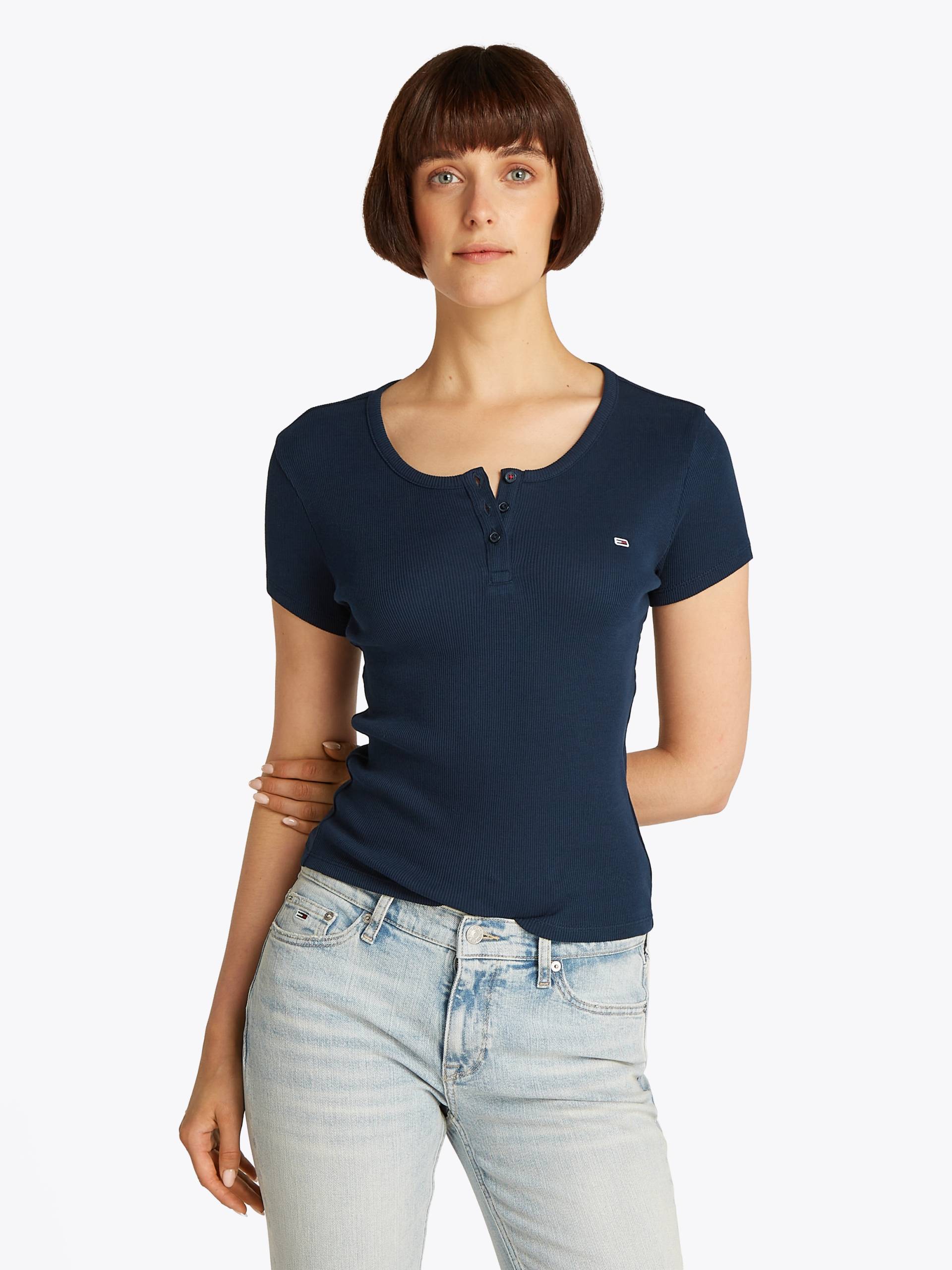 Tommy Jeans T-Shirt »TJW SLIM BUTTON RIB C-NECK SS«, mit Knöpfen von TOMMY JEANS