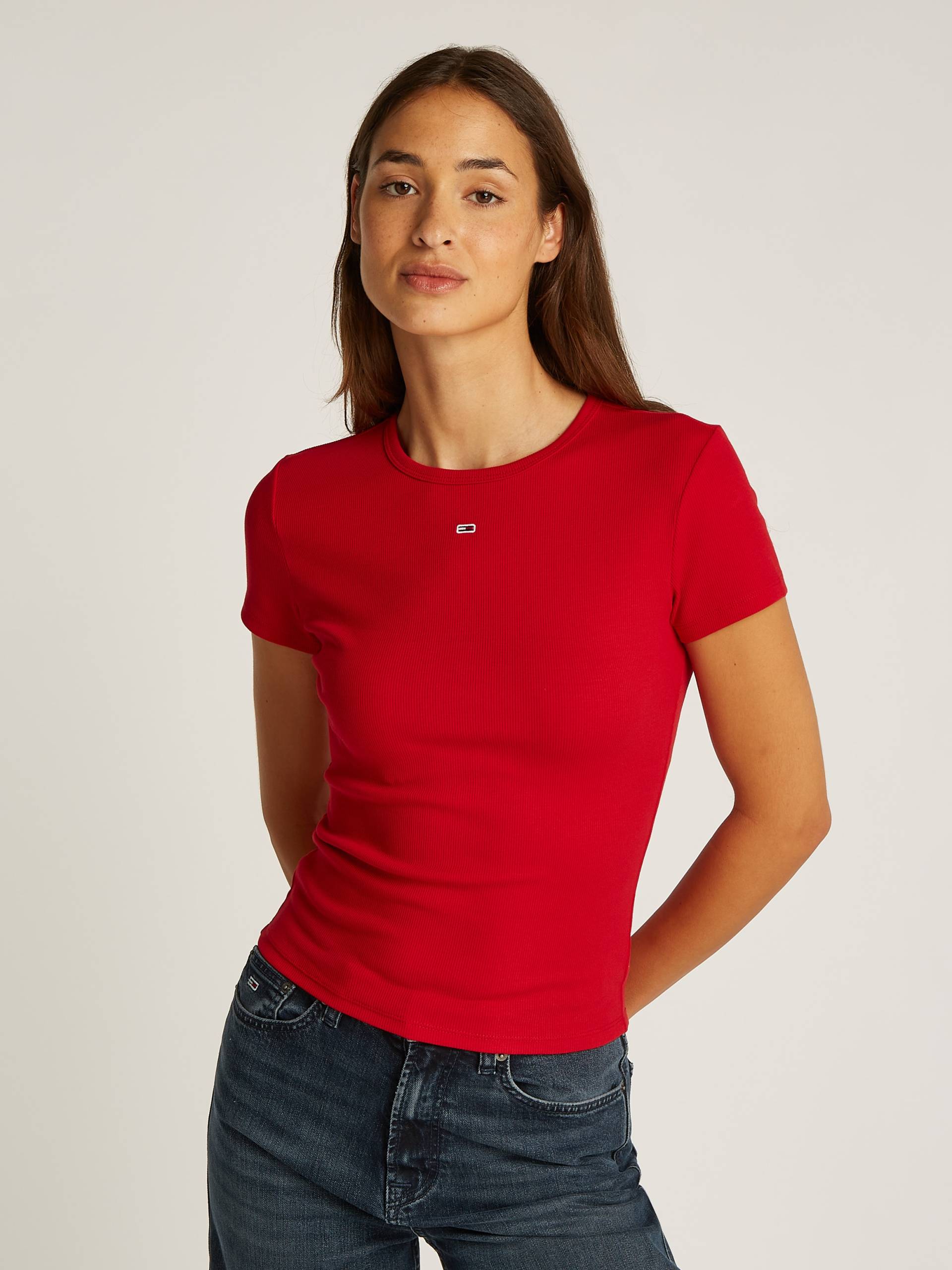 Tommy Jeans T-Shirt »TJW SLIM ESSENTIAL RIB SS«, mit gerippter Struktur von TOMMY JEANS