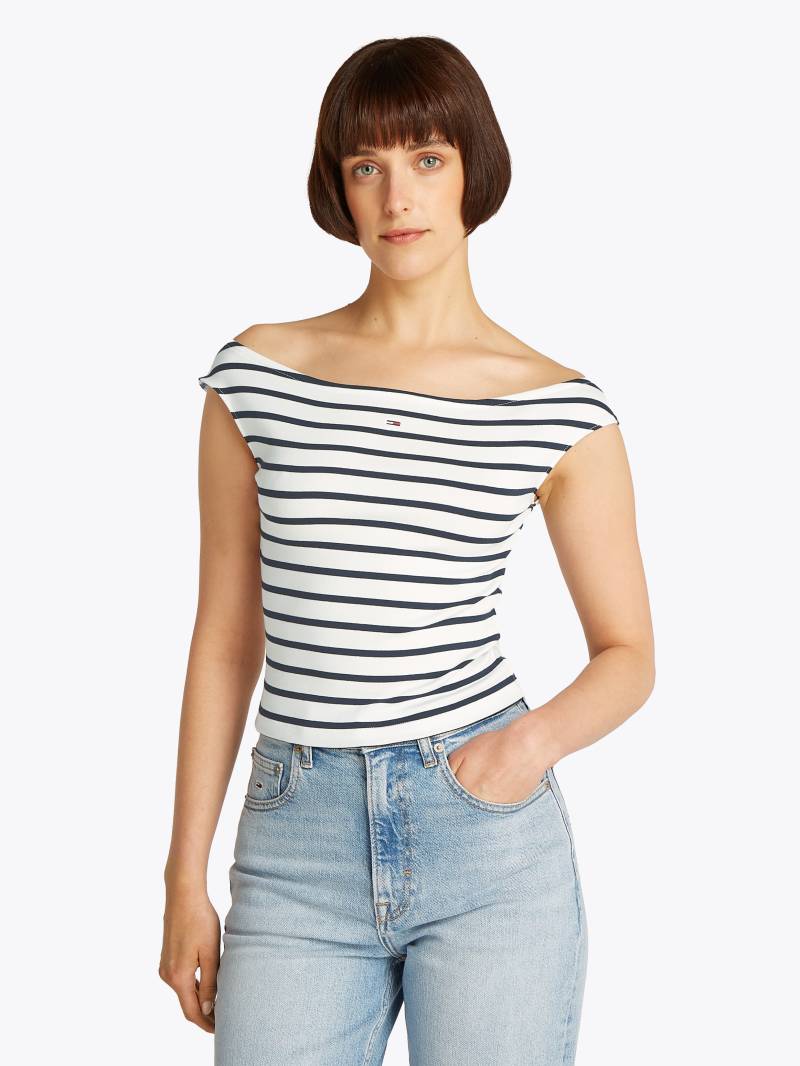 Tommy Jeans Tanktop »TJW BOAT NECK TOP SS EXT«, mit Logostickerei von TOMMY JEANS