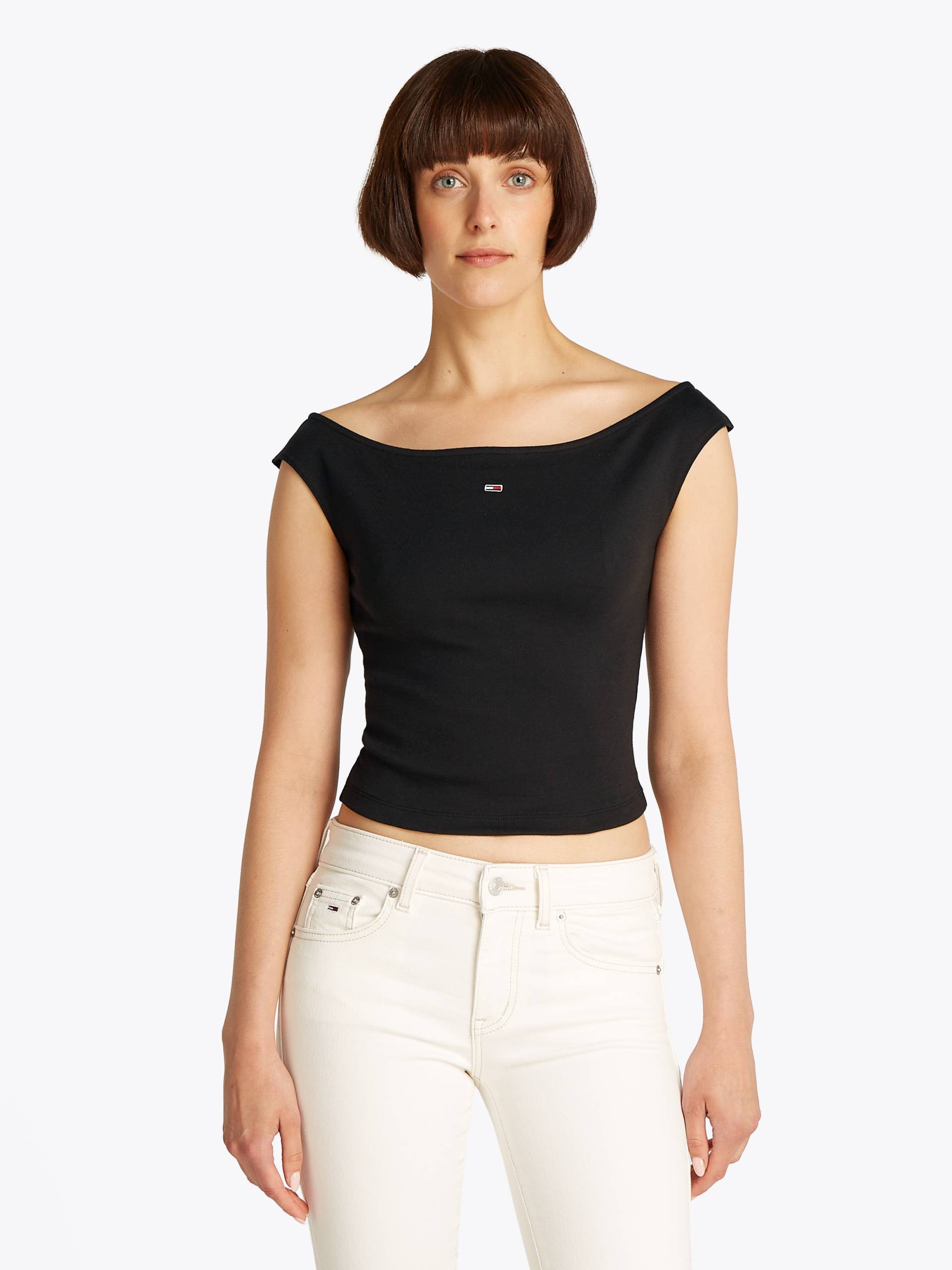 Tommy Jeans Tanktop »TJW BOAT NECK TOP SS EXT«, mit Logostickerei Tommy Jeans Tanktop »TJW BOAT NECK TOP SS EXT«, mit Logostickerei von TOMMY JEANS