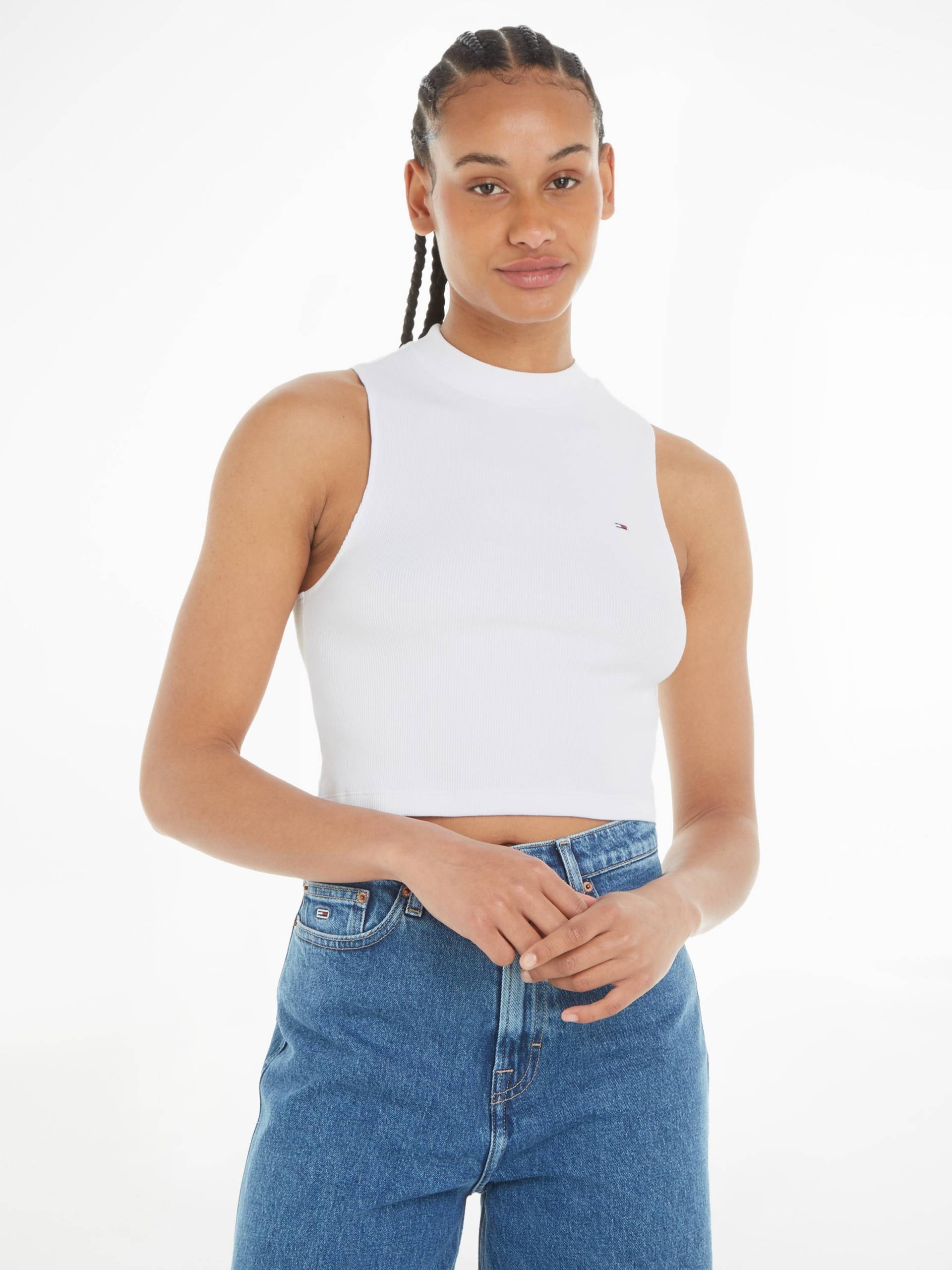 Tommy Jeans Tanktop »TJW CRP MOCKNECK RIB TANK«, mit Logostickerei von TOMMY JEANS