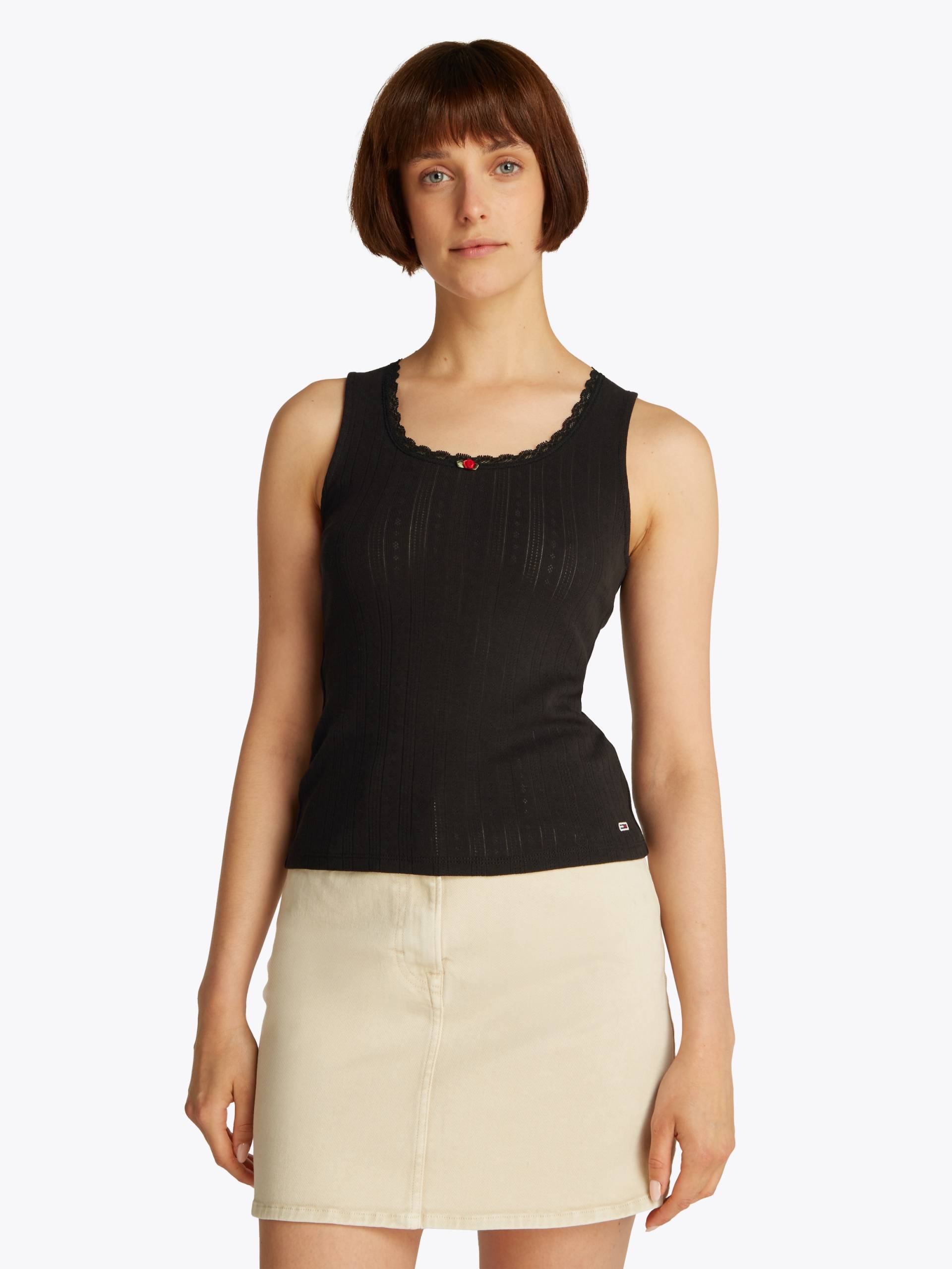 Tommy Jeans Tanktop »TJW SLIM POINTELLE TANK TOP«, mit Spitze, mit Lochmuster von TOMMY JEANS