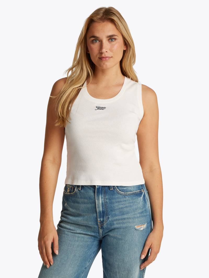 Tommy Jeans Tanktop »TJW SLIM SCRIPT RIB TANK TOP«, mit Logostickerei von TOMMY JEANS