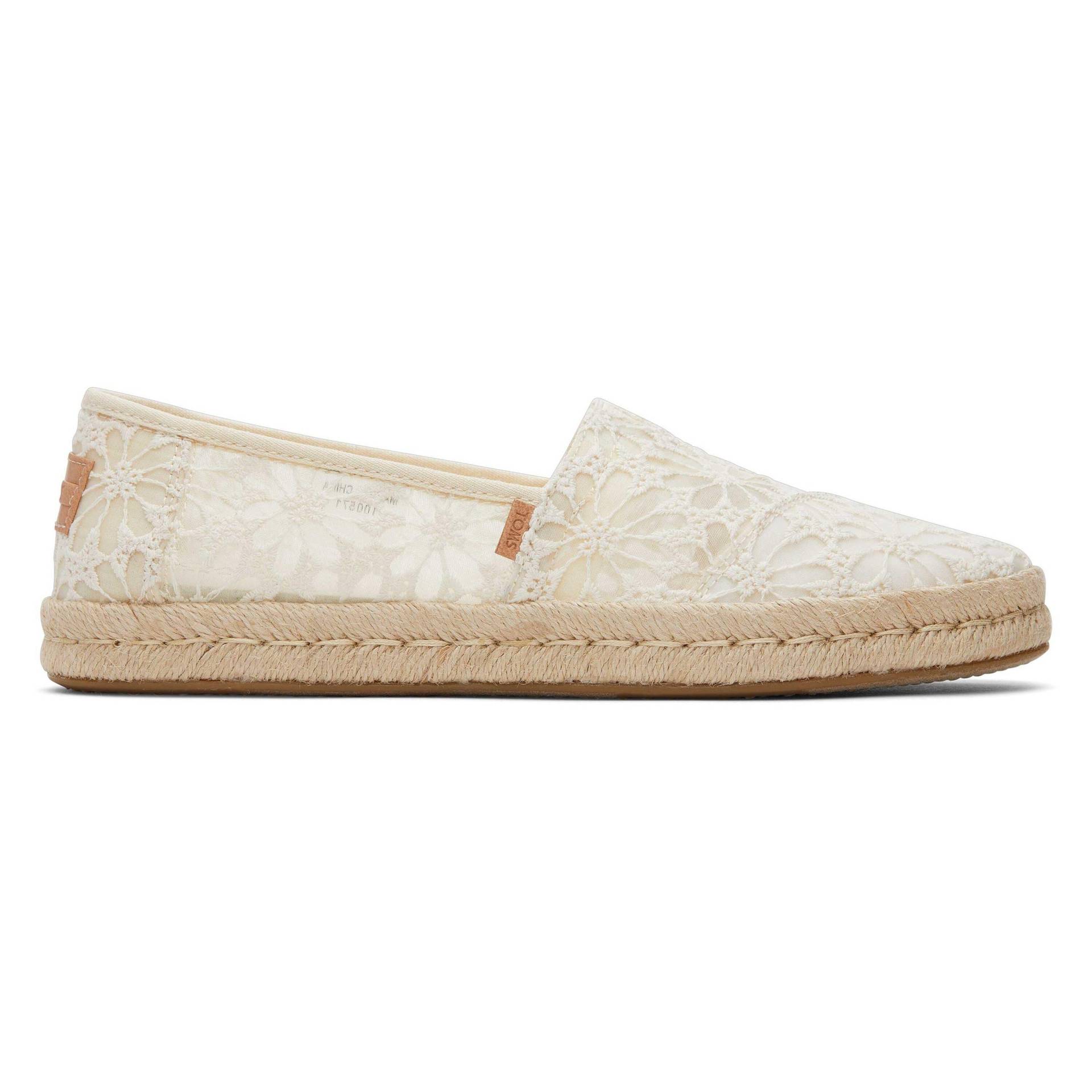 Espadrilles Mit Floraler Spitze, Damen Alpargata Rope 2.0 Damen  43.5 von TOMS