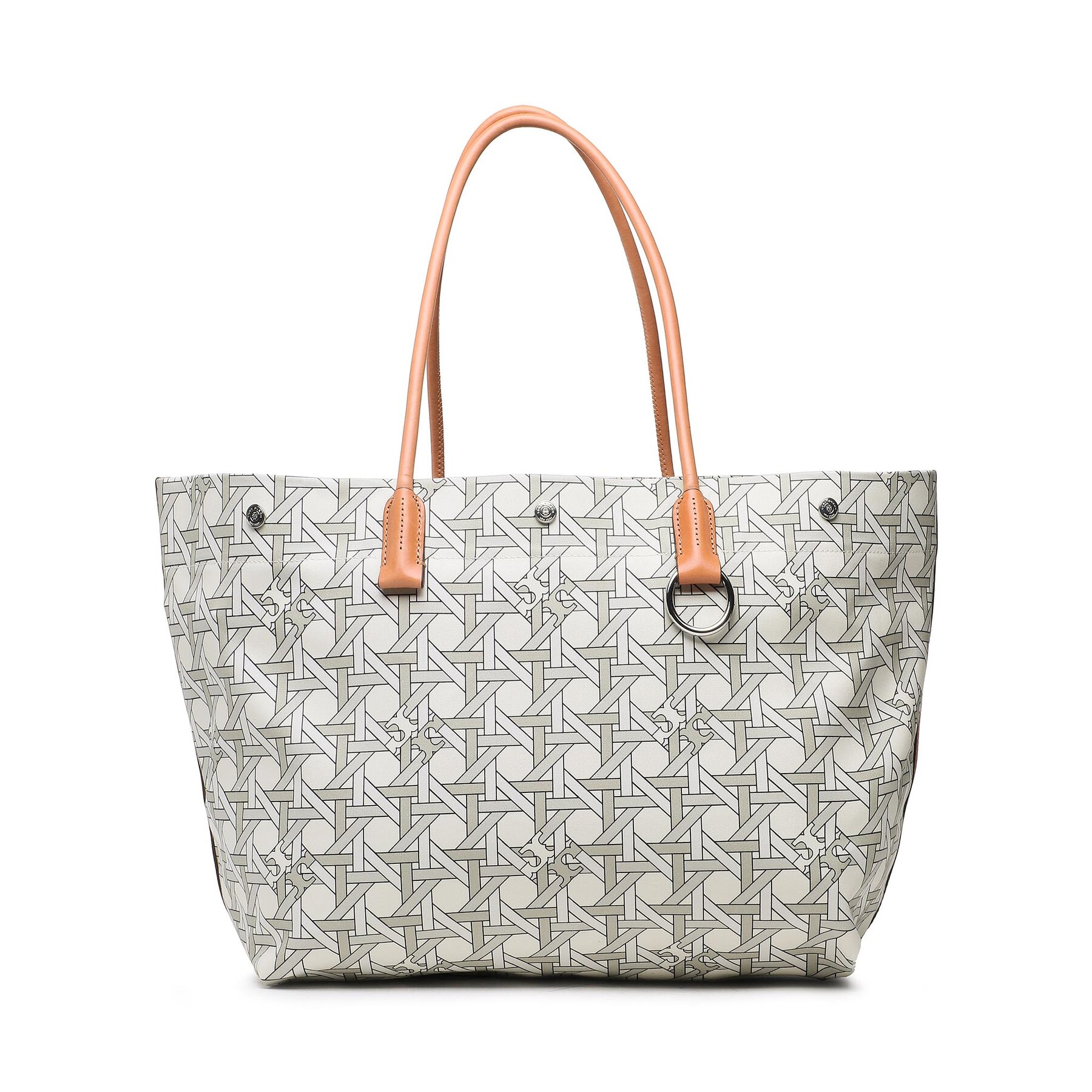 Handtasche Tory Burch Canvas Basketweave Tote 139623 Beige von TORY BURCH