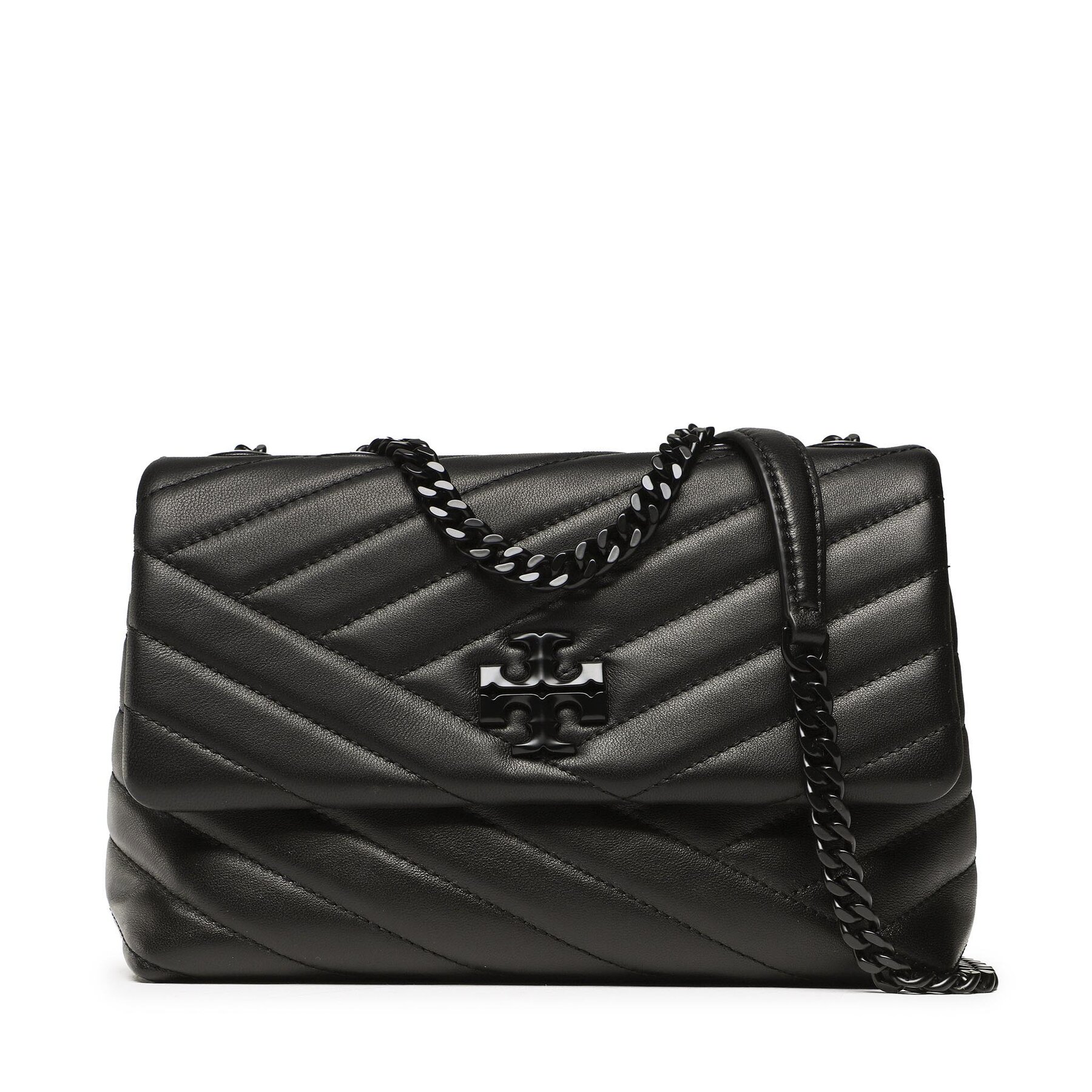 Handtasche Tory Burch Kira Chevron Powder 90856 Schwarz von TORY BURCH