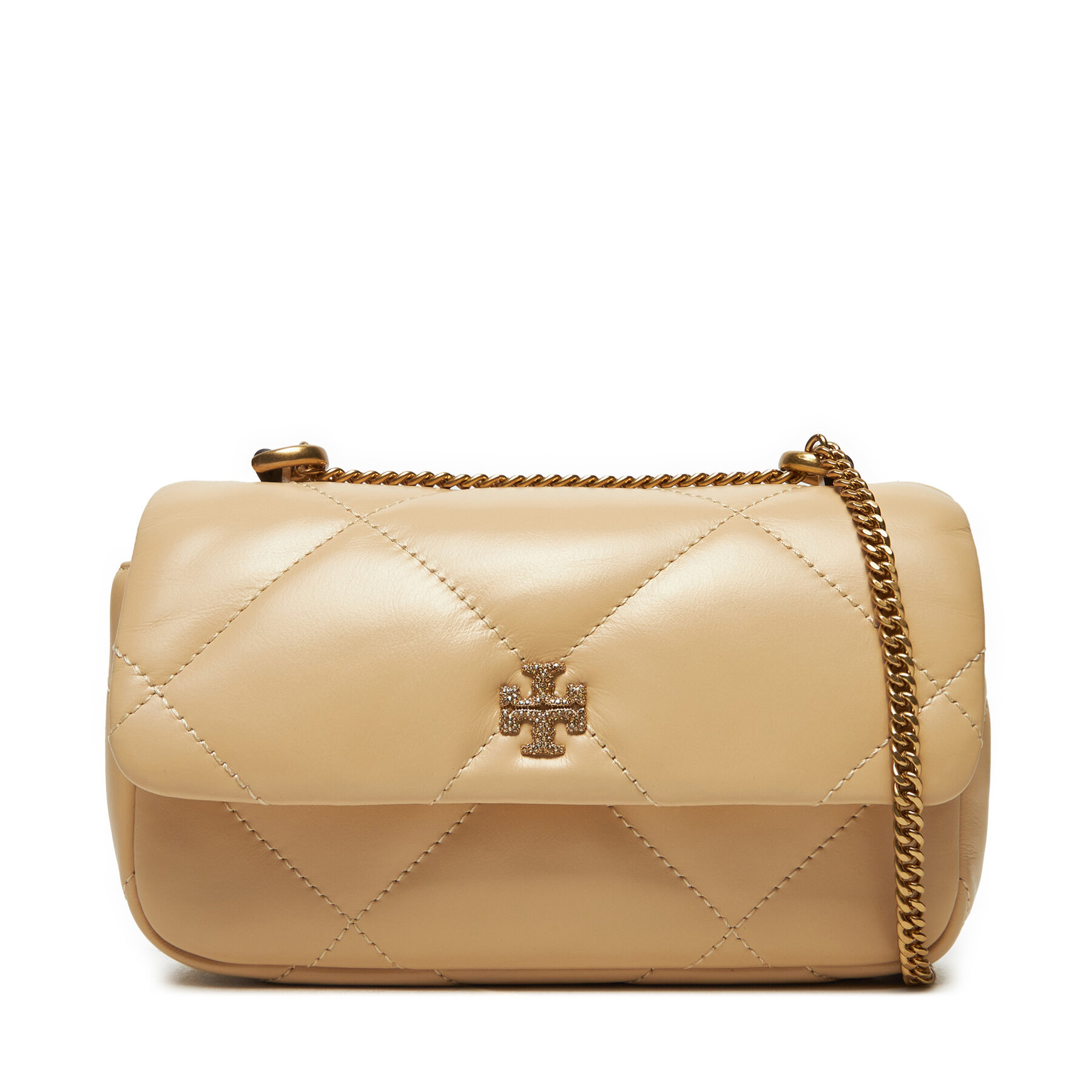 Handtasche Tory Burch Kira Diamond Quilt Pave Mini Flap Bag 161913 Beige Handtasche Tory Burch Kira Diamond Quilt Pave Mini Flap Bag 161913 Beige von TORY BURCH