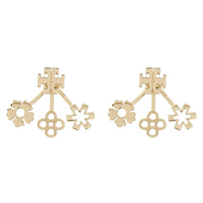 Ohrringe Tory Burch Kira Clover Front-Back Earring 160178 Goldfarben von TORY BURCH