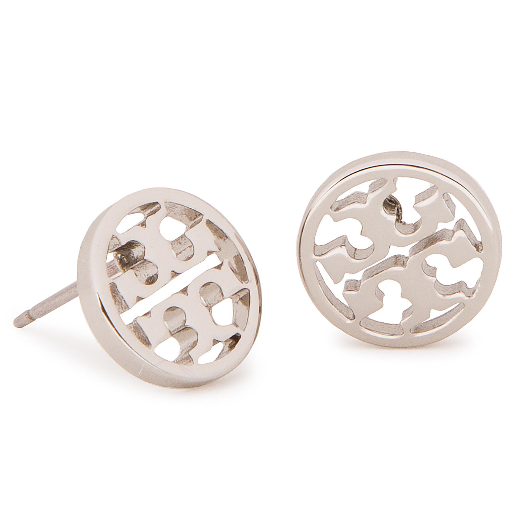 Ohrringe Tory Burch Logo Circle Stud Earring 11165518 Silberfarben von TORY BURCH