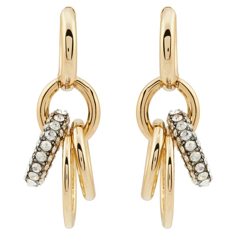 Ohrringe Tory Burch Miller Pave Interlocking Earring 160179 Goldfarben von TORY BURCH