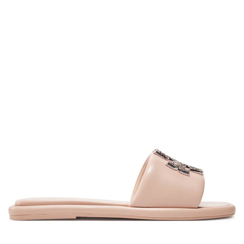 Pantoletten Tory Burch Double T Deco Sport Slide 158768 Rosa von TORY BURCH