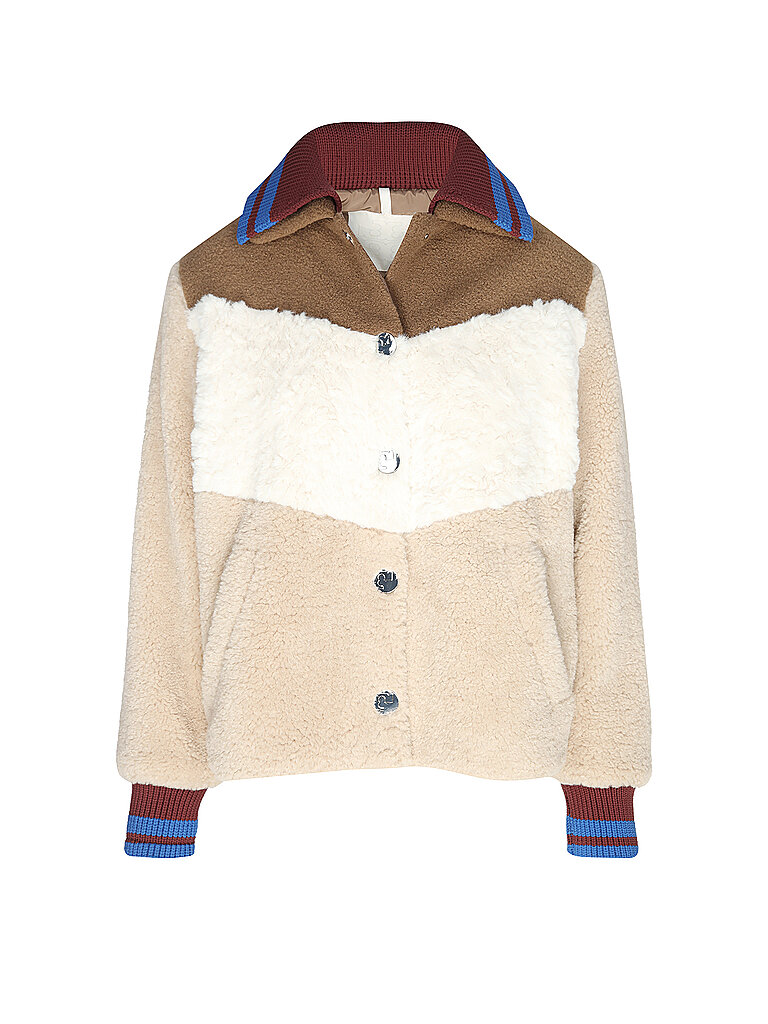 TORY BURCH Jacke in Felloptik  beige | M von TORY BURCH