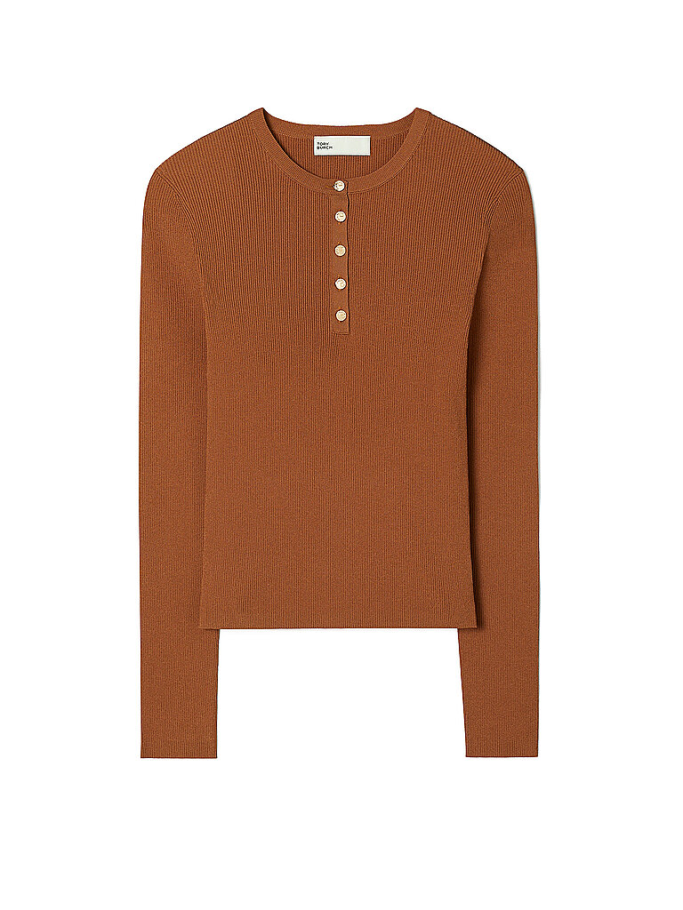 TORY BURCH Langarmshirt camel | L von TORY BURCH