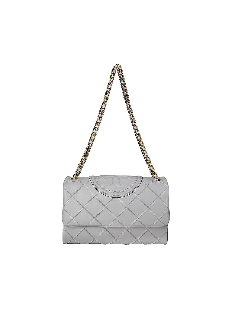 TORY BURCH Ledertasche - Umhängetasche FLEMING SOFT hellgrau TORY BURCH Ledertasche - Umhängetasche FLEMING SOFT hellgrau von TORY BURCH