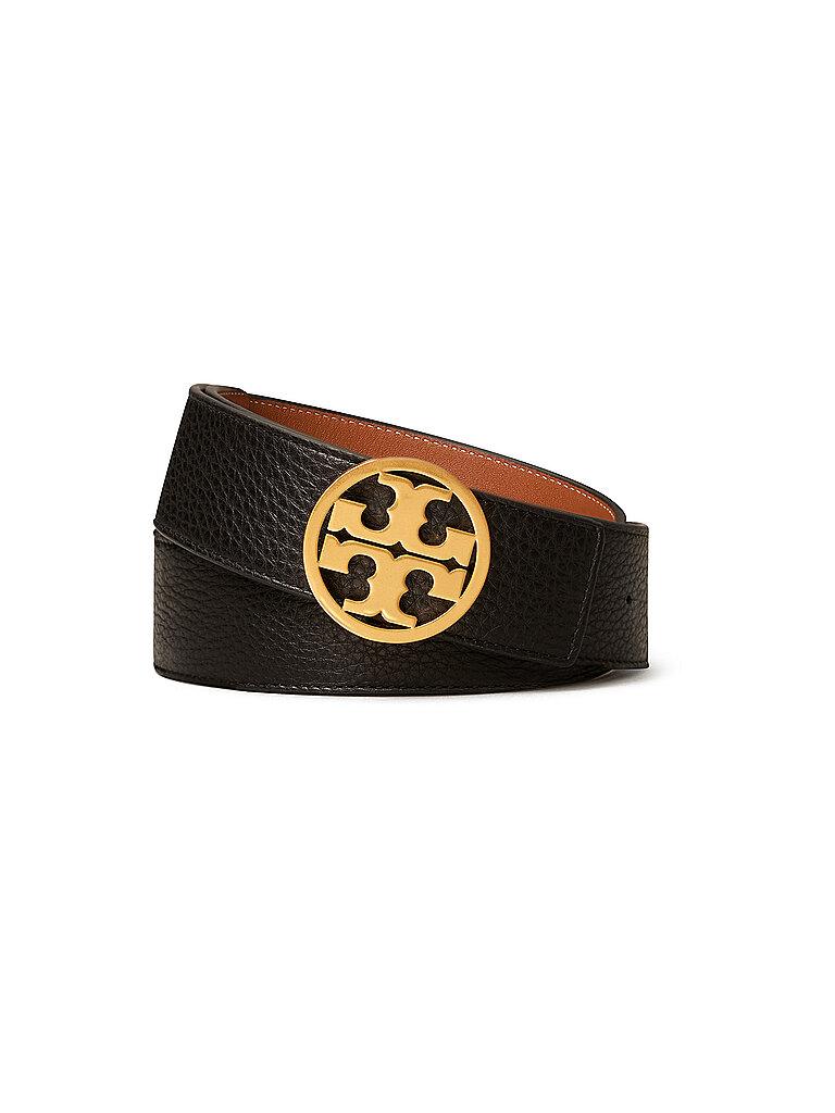 TORY BURCH Lederwendegürtel MILLER schwarz | XL von TORY BURCH