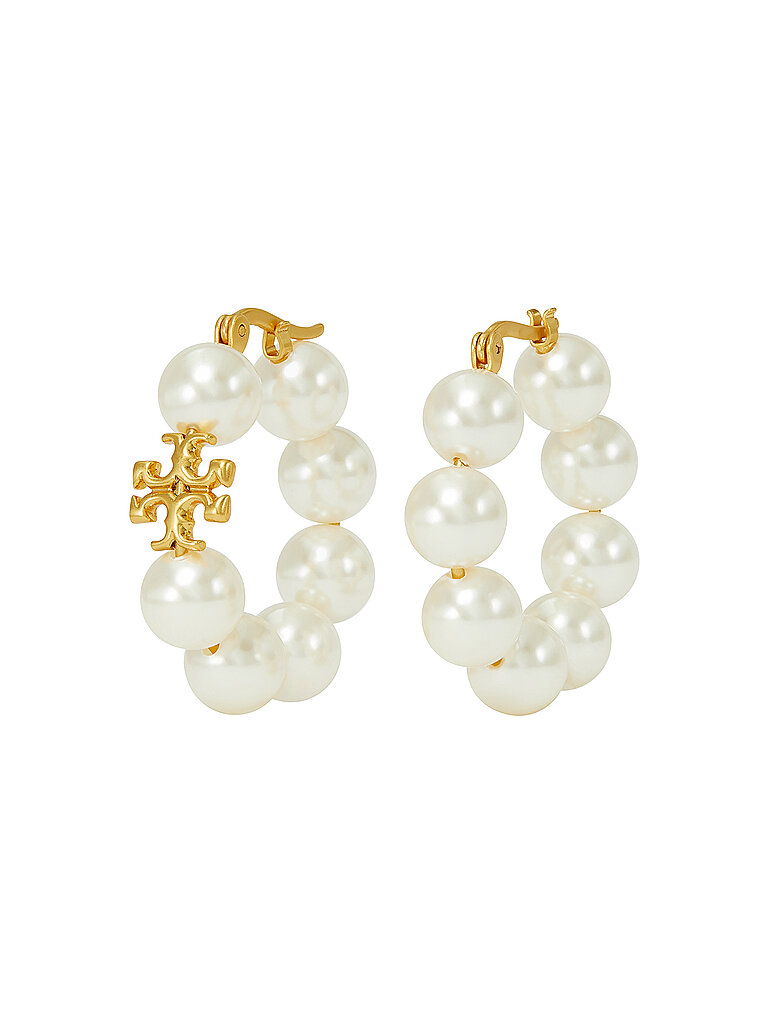 TORY BURCH Ohrringe KIRA PEARL HOOP gold von TORY BURCH