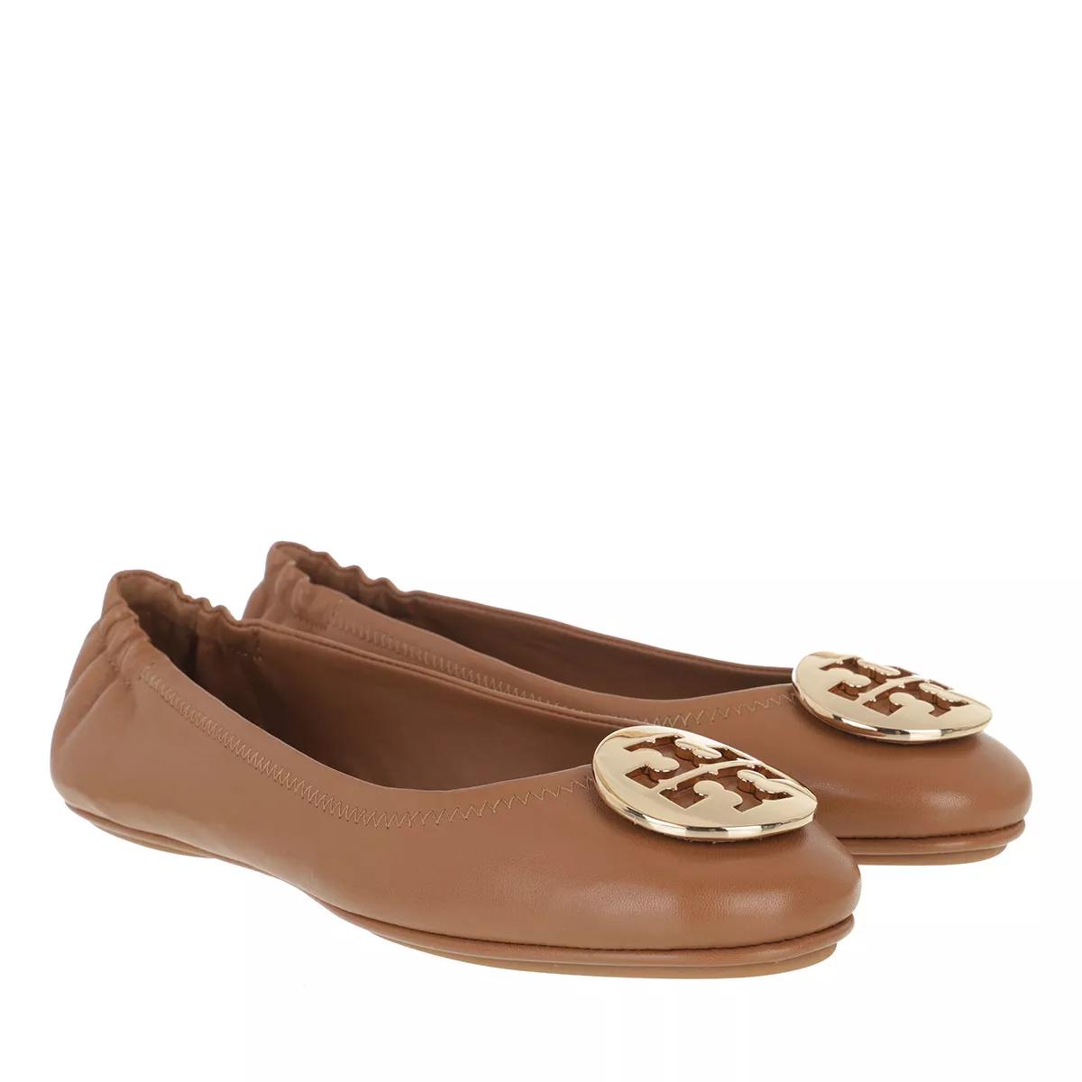 Tory Burch Ballerinas - Minnie Travel Ballet With Metal Logo - Gr. 36 (EU) - in Braun - für Damen von TORY BURCH