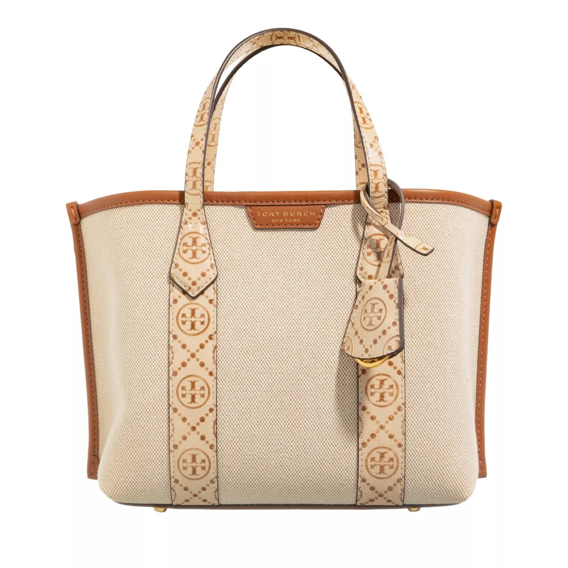 Tory Burch Henkeltasche - Perry Canvas Small Triple-Compartment Tote - Gr. unisize - in Beige - für Damen von TORY BURCH