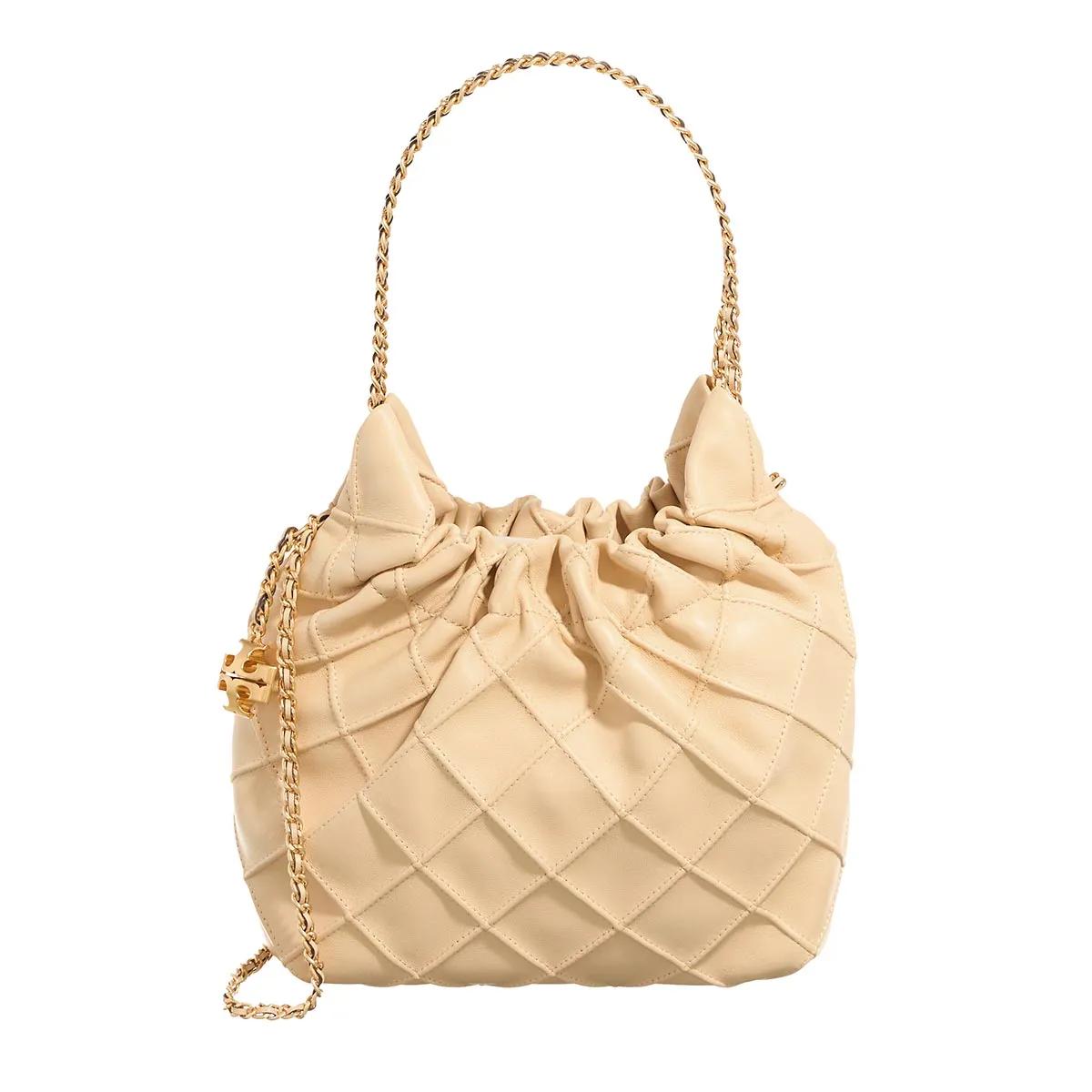 Tory Burch Schultertasche - Fleming Mini Hobo - Gr. unisize - in Beige - für Damen von TORY BURCH