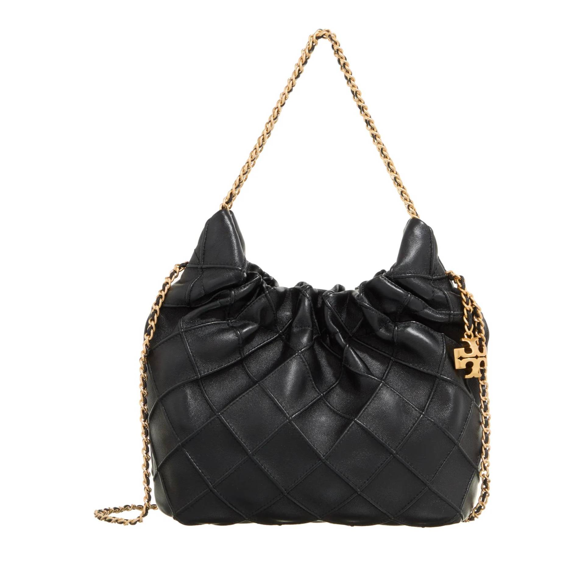 Tory Burch Schultertasche - Fleming Mini Hobo - Gr. unisize - in Schwarz - für Damen von TORY BURCH