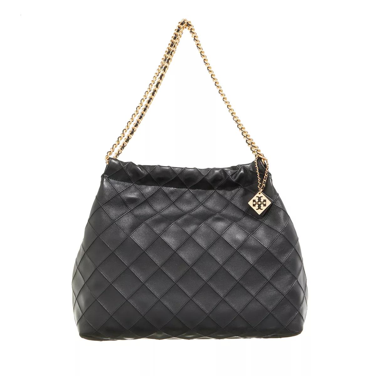 Tory Burch Schultertasche - Fleming Soft Drawstring Hobo - Gr. unisize - in Schwarz - für Damen von TORY BURCH