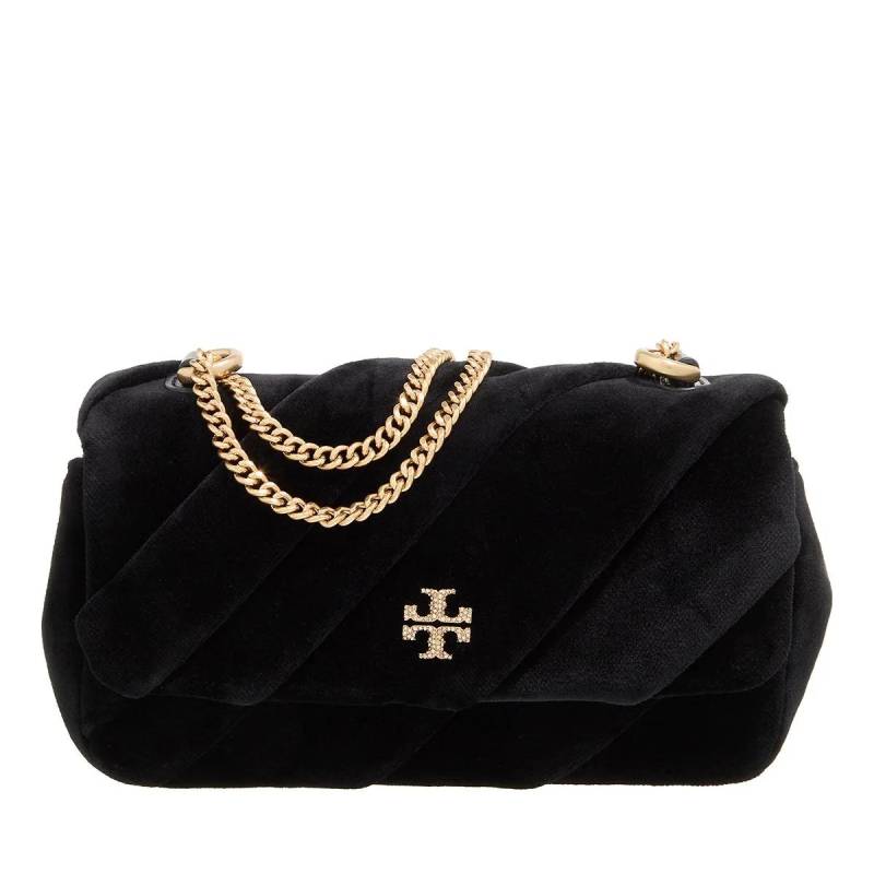 Tory Burch Schultertasche - Kira Draped Velvet Mini Flap Bag - Gr. unisize - in Schwarz - für Damen von TORY BURCH