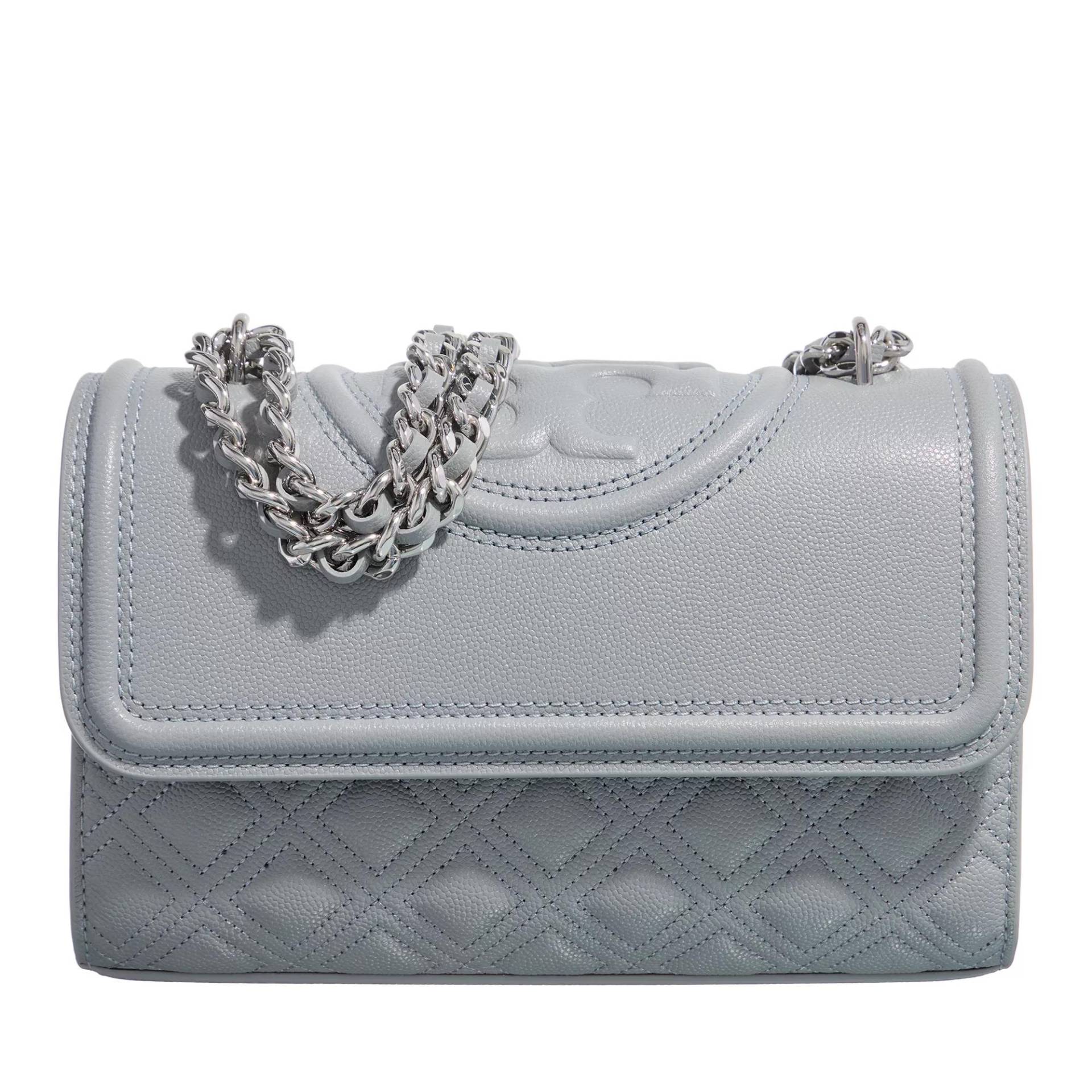 Tory Burch Umhängetasche - Fleming Soft Grain Small Convertible Shoulder Bag - Gr. unisize - in Grau - für Damen von TORY BURCH