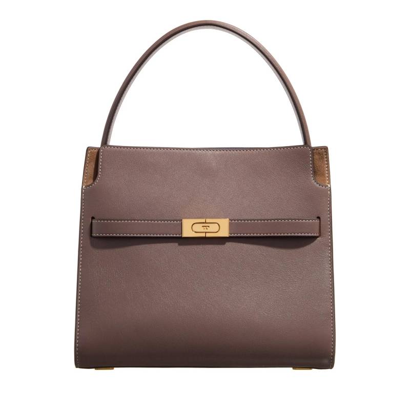 Tory Burch Schultertasche - Lee Radziwill Small Double Bag - Gr. unisize - in Taupe - für Damen von TORY BURCH