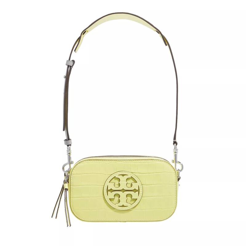 Tory Burch Umhängetasche - Miller Croc Embossed Mini Crossbody Bag - Gr. unisize - in Gelb - für Damen von TORY BURCH