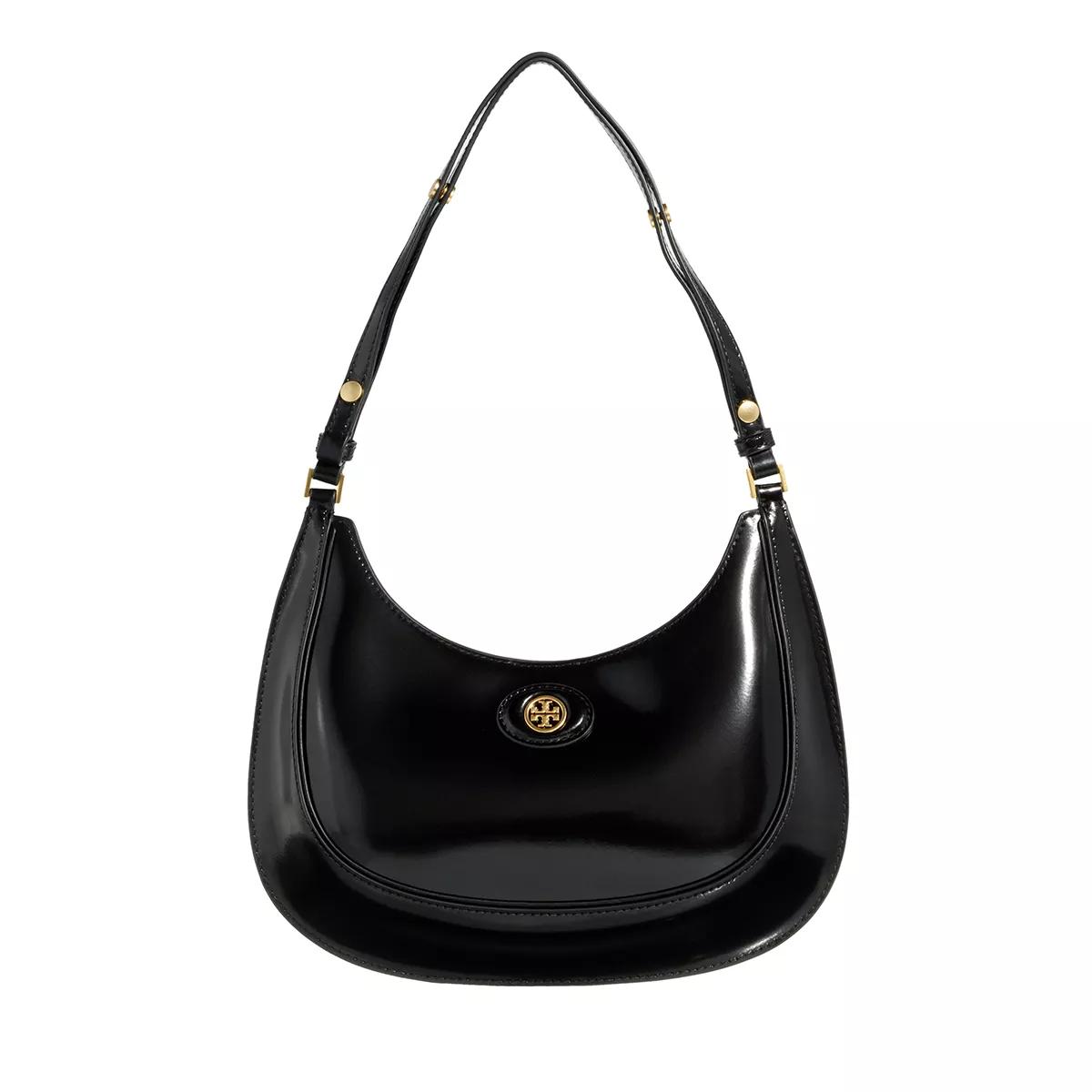 Tory Burch Umhängetasche - Robinson Spazzolato Convertible Crescent Bag - Gr. unisize - in Schwarz - für Damen von TORY BURCH