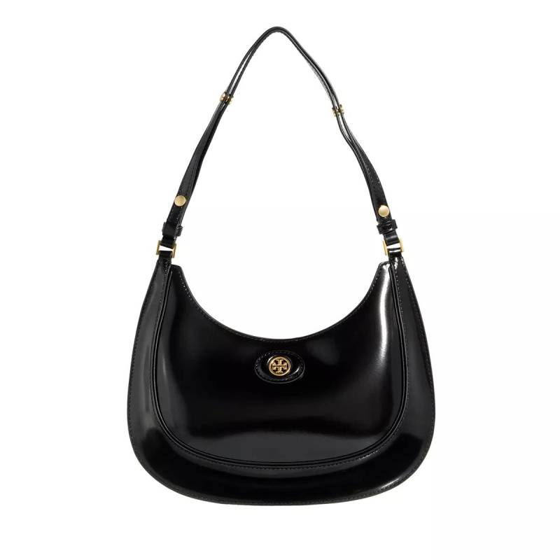 Tory Burch Umhängetasche - Robinson Spazzolato Convertible Crescent Bag - Gr. unisize - in Schwarz - für Damen von TORY BURCH