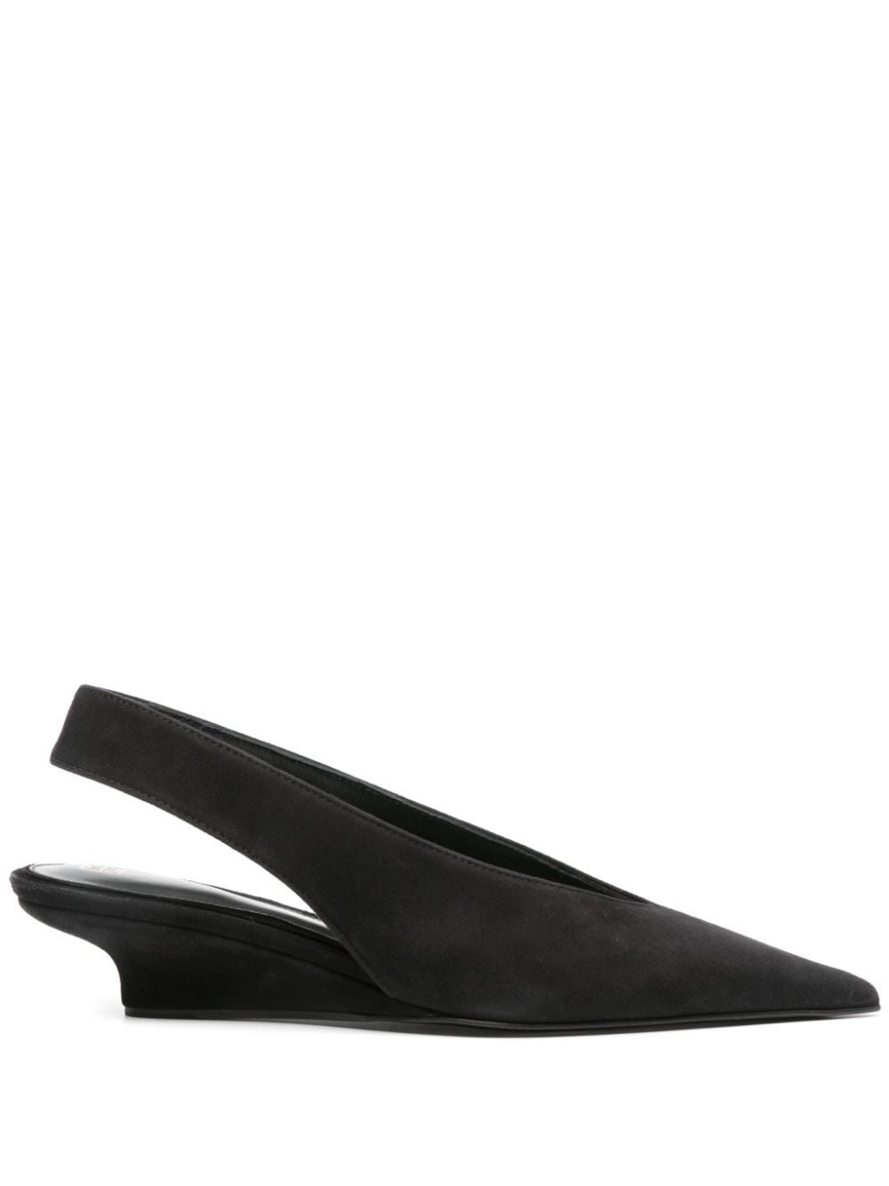 TOTEME 40mm The Suede Wedge-Heel slingback pumps - Black von TOTEME