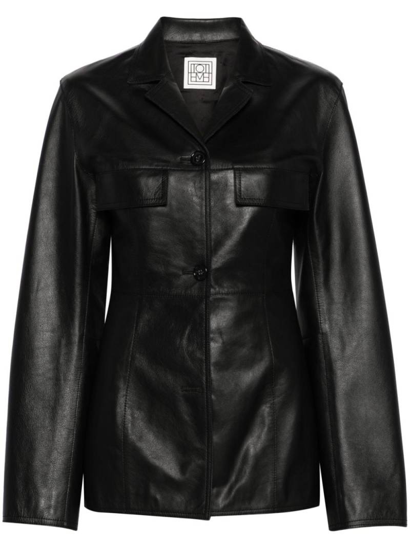 TOTEME Hourglass leather jacket - Black von TOTEME