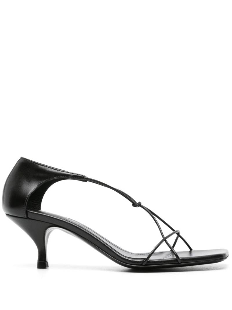 TOTEME Knot 55mm leather sandals - Black von TOTEME