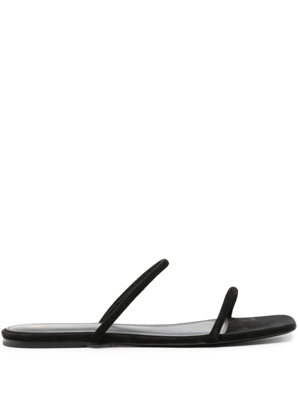 TOTEME Minimalist suede slides - Black von TOTEME