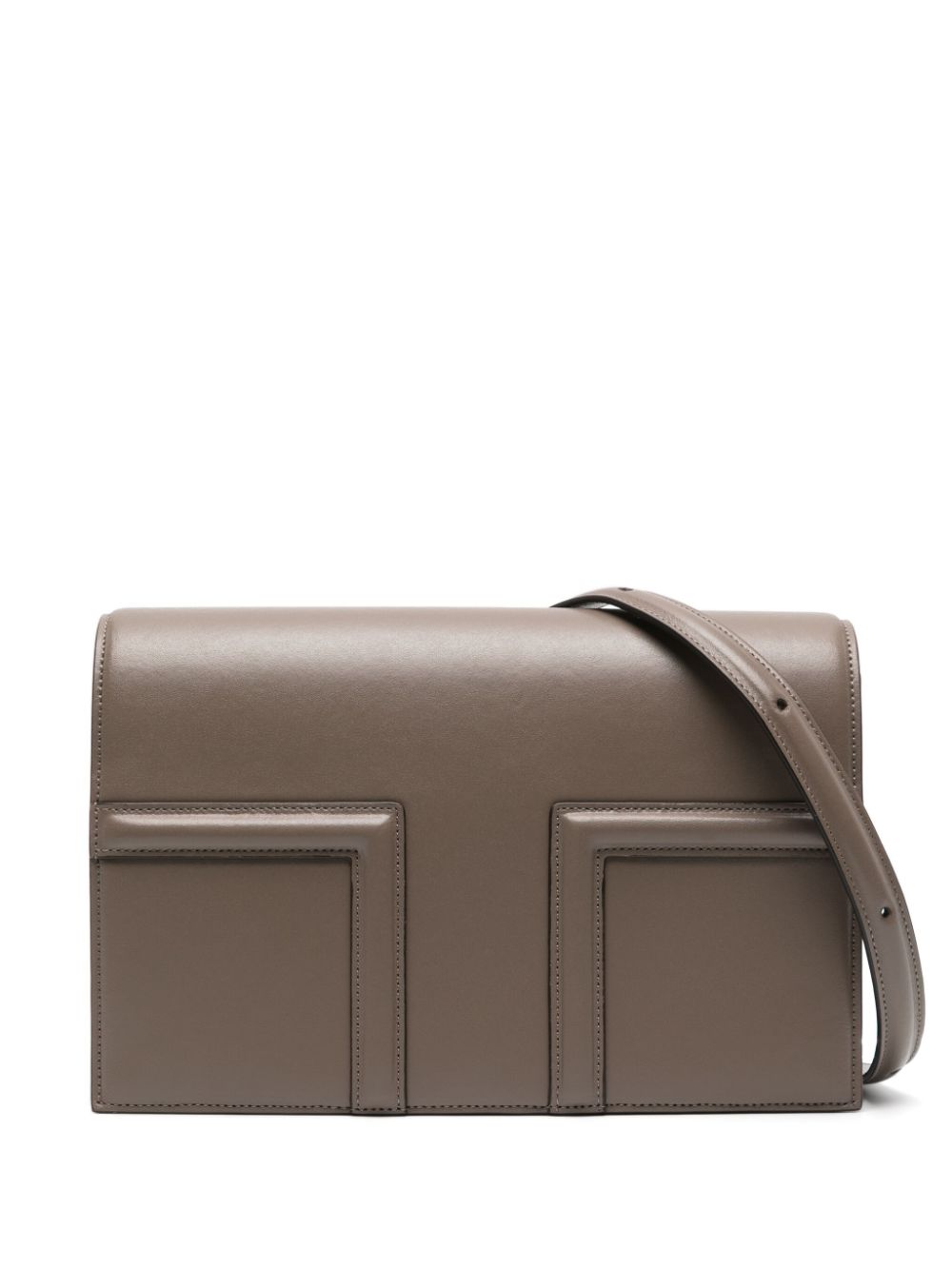 TOTEME T-Flap leather shoulder bag - Brown von TOTEME