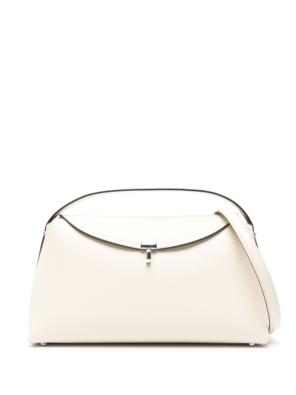 TOTEME T-Lock leather shoulder bag - White von TOTEME