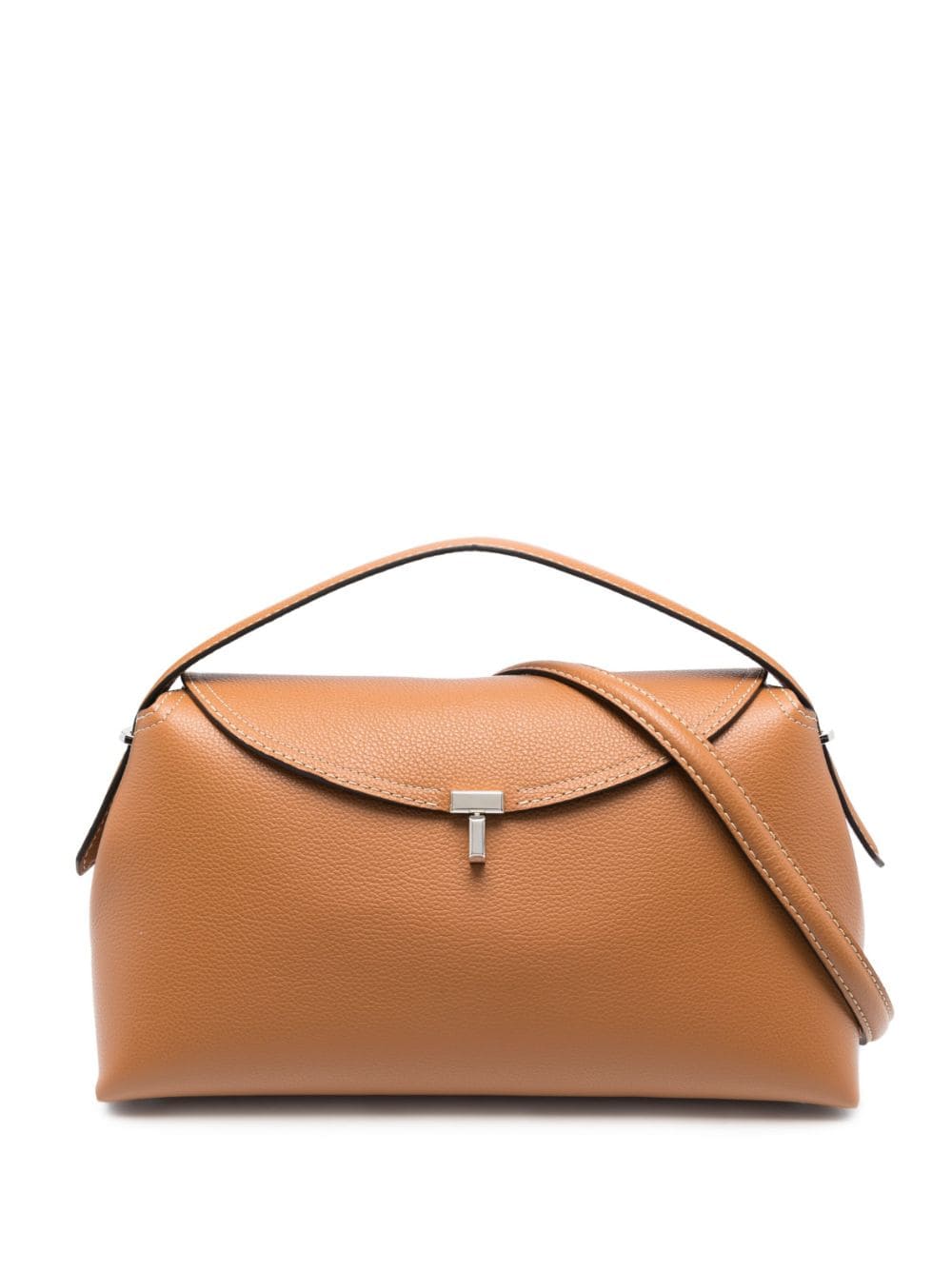 TOTEME T-Lock leather top handle bag - Brown von TOTEME