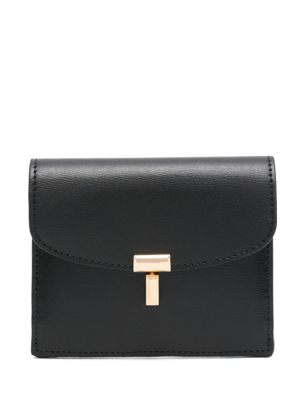 TOTEME T-lock leather card holder - Black von TOTEME