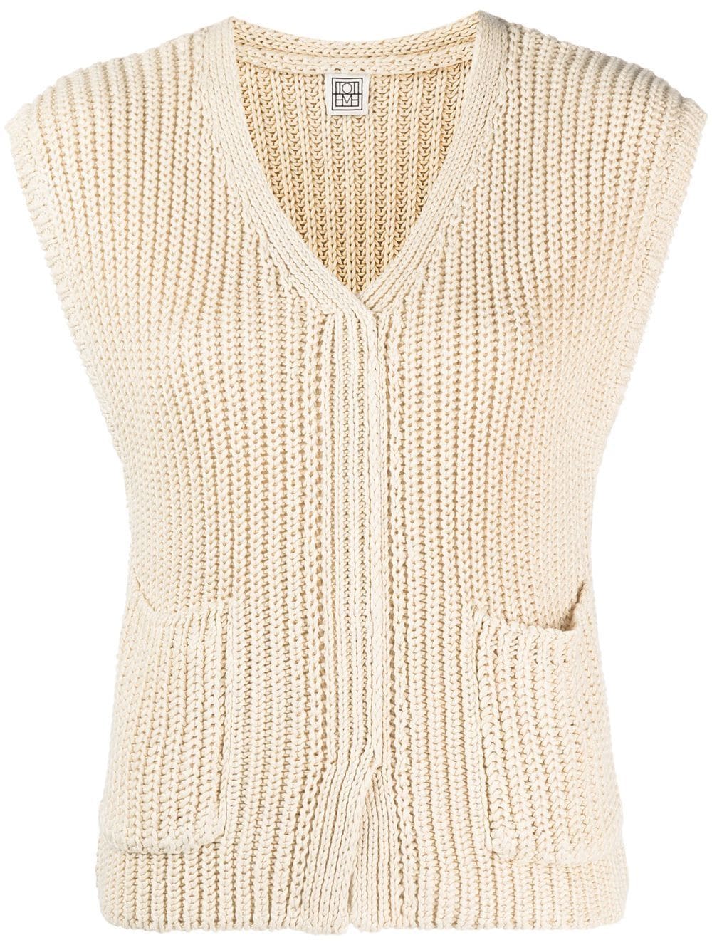 TOTEME V-neck knitted vest - Neutrals von TOTEME