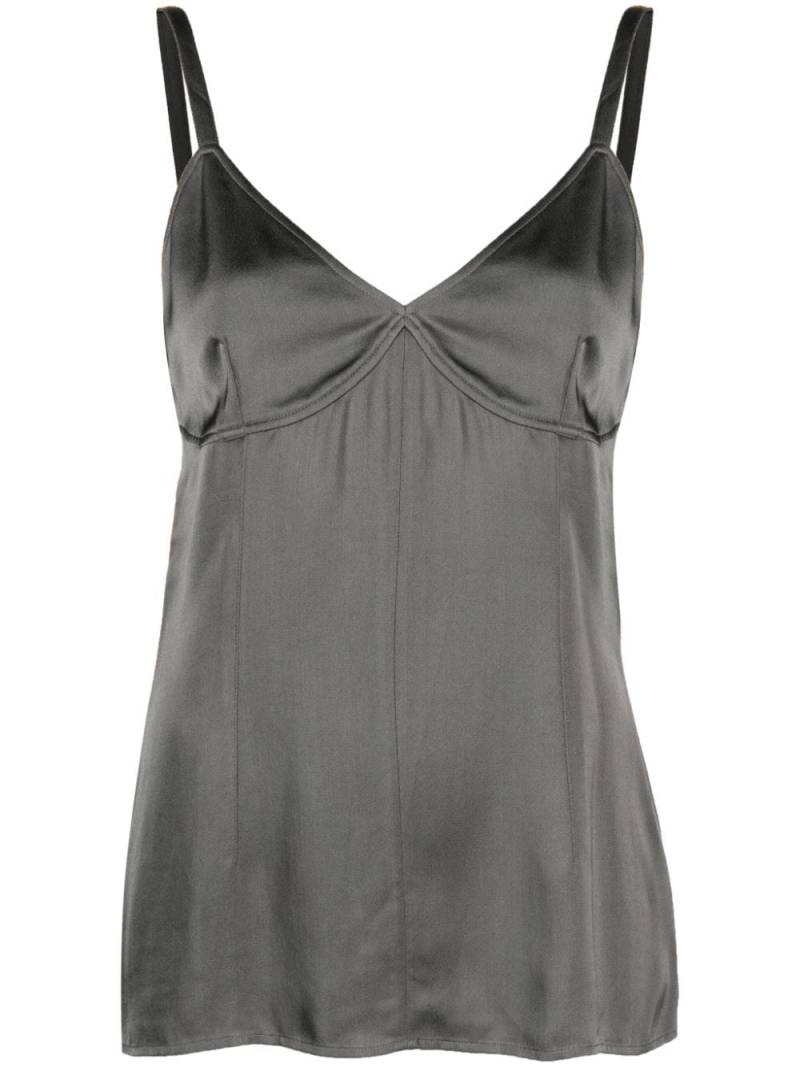 TOTEME V-neck satin camisole - Green von TOTEME