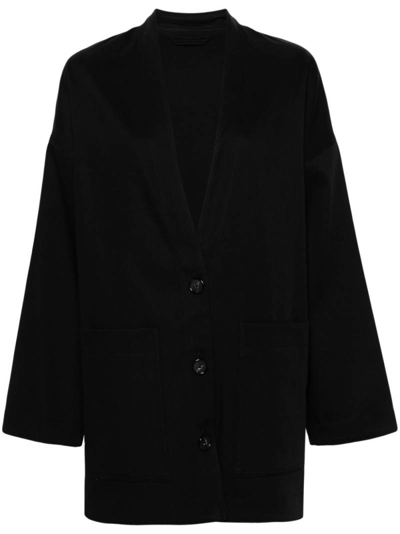 TOTEME V-neck twill jacket - Black von TOTEME