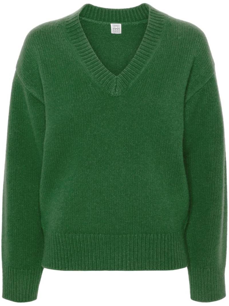 TOTEME V-Neck wool-cashmere jumper - Green von TOTEME