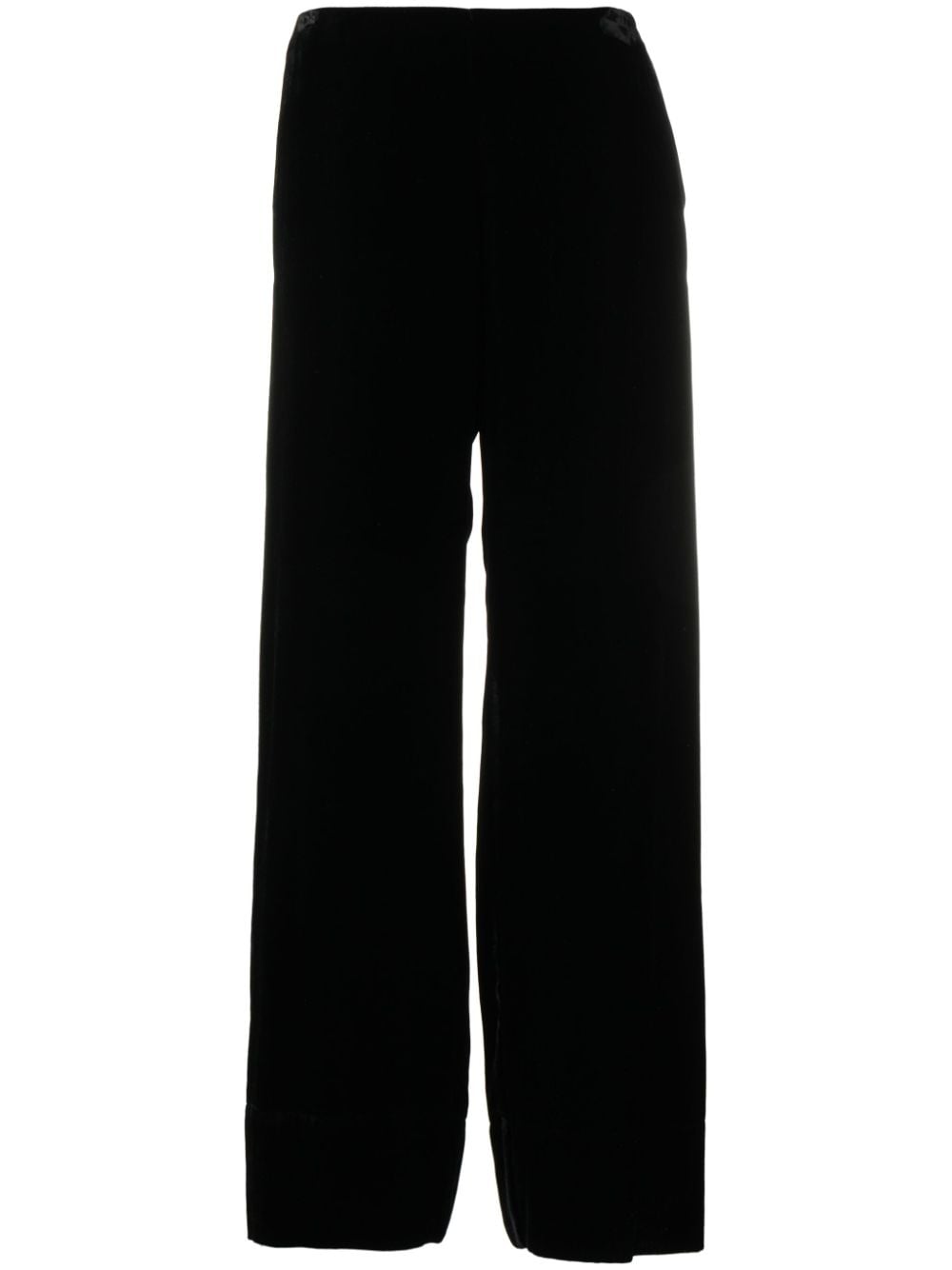 TOTEME Wide velvet trousers - Black von TOTEME