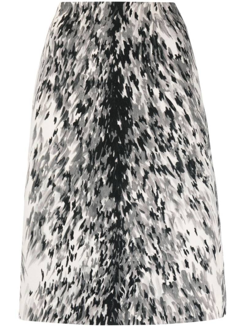 TOTEME abstract-print midi skirt - Grey von TOTEME