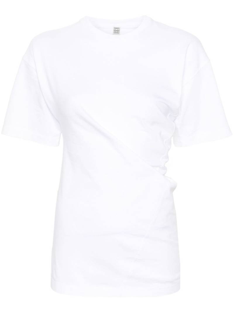 TOTEME asymmetric organic cotton T-shirt - White von TOTEME