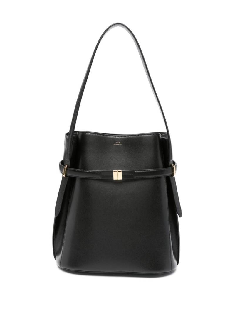 TOTEME belted leather bucket bag - Black von TOTEME