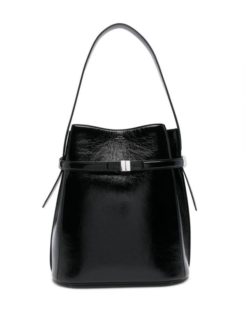 TOTEME belted naplack-leather bucket bag - Black von TOTEME