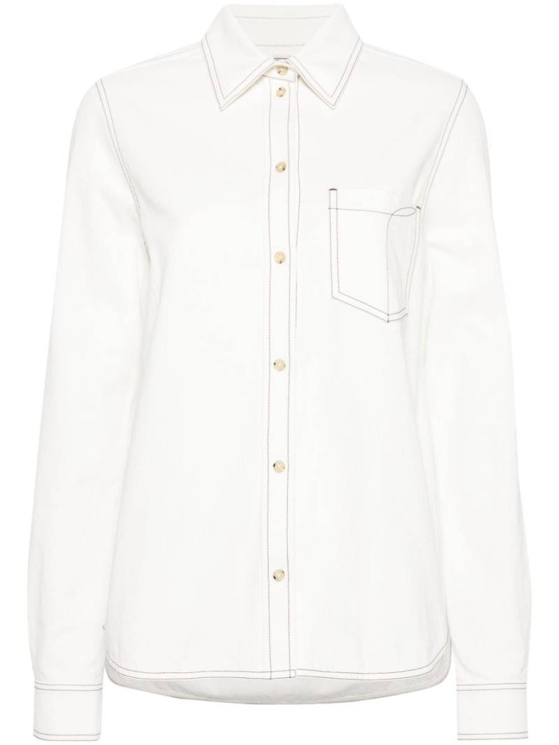 TOTEME contrast-stitching organic cotton shirt - White von TOTEME